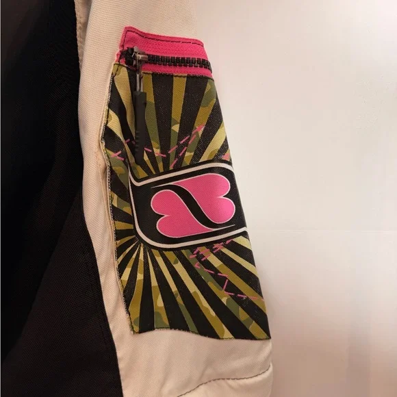 Girls Gem Black, White & Pink Motorcycle Riding Pants with Removable Pant Legs - Picture 10 of 15